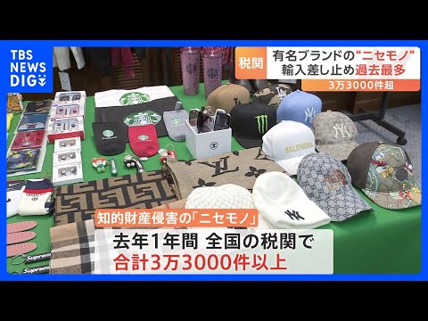 知的財産侵害した「ニセモノ」 税関での差し止め件数　去年3万3000件あまりで過去最多｜TBS NEWS DIG