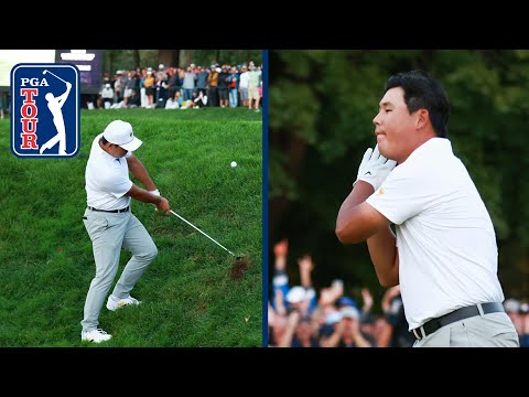 Every angle from Si Woo Kim’s &#039;Night, Night&#039; hole out at Presidents Cup